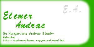 elemer andrae business card